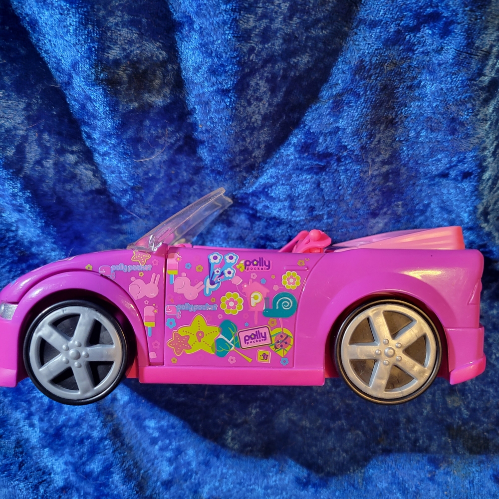 Polly Pockets Pink Convertible Toy Car 2008